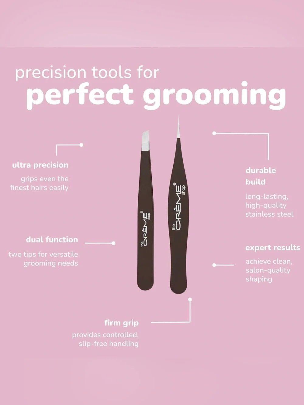 The Crème Shop No Hair Safe Tweezer Set - Black
